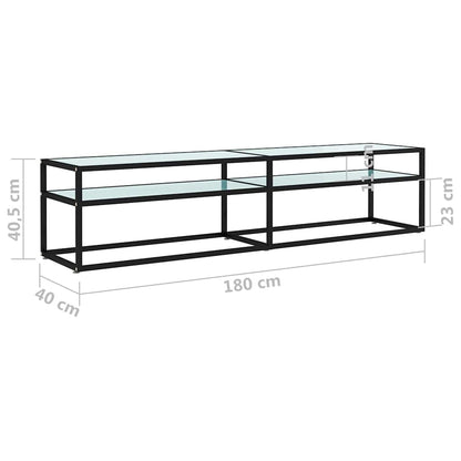 TV Cabinet White Marble 180x40x40,5 cm Tempered Glass