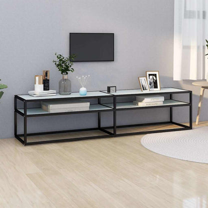 TV Cabinet White Marble 180x40x40,5 cm Tempered Glass