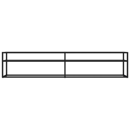 TV Cabinet | Black | Tempered Glass | 200 x 40 x 40.5 cm | Sleek