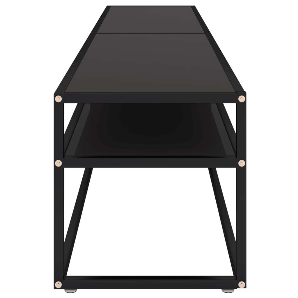TV Cabinet | Black | Tempered Glass | 200 x 40 x 40.5 cm | Sleek