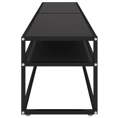 TV Cabinet | Black | Tempered Glass | 200 x 40 x 40.5 cm | Sleek