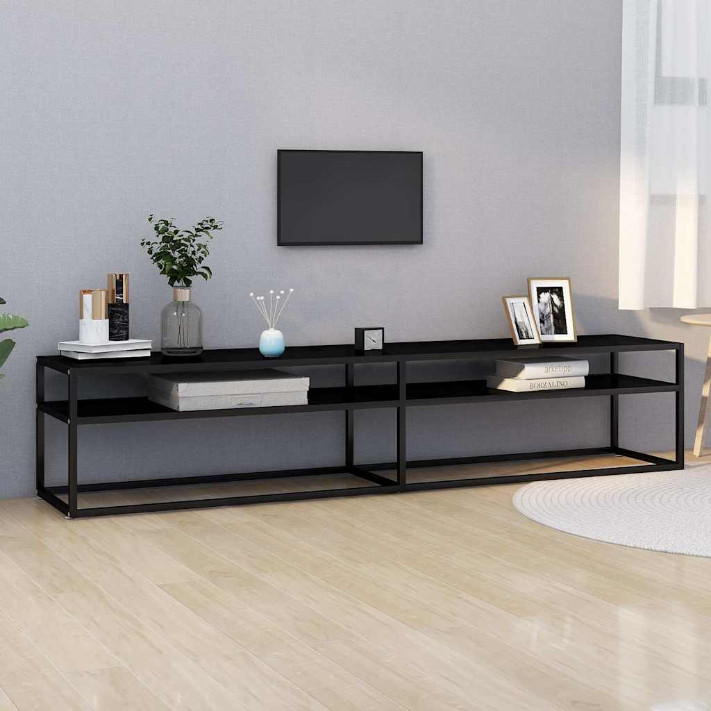 TV Cabinet Black 200x40x40,5 cm Tempered Glass