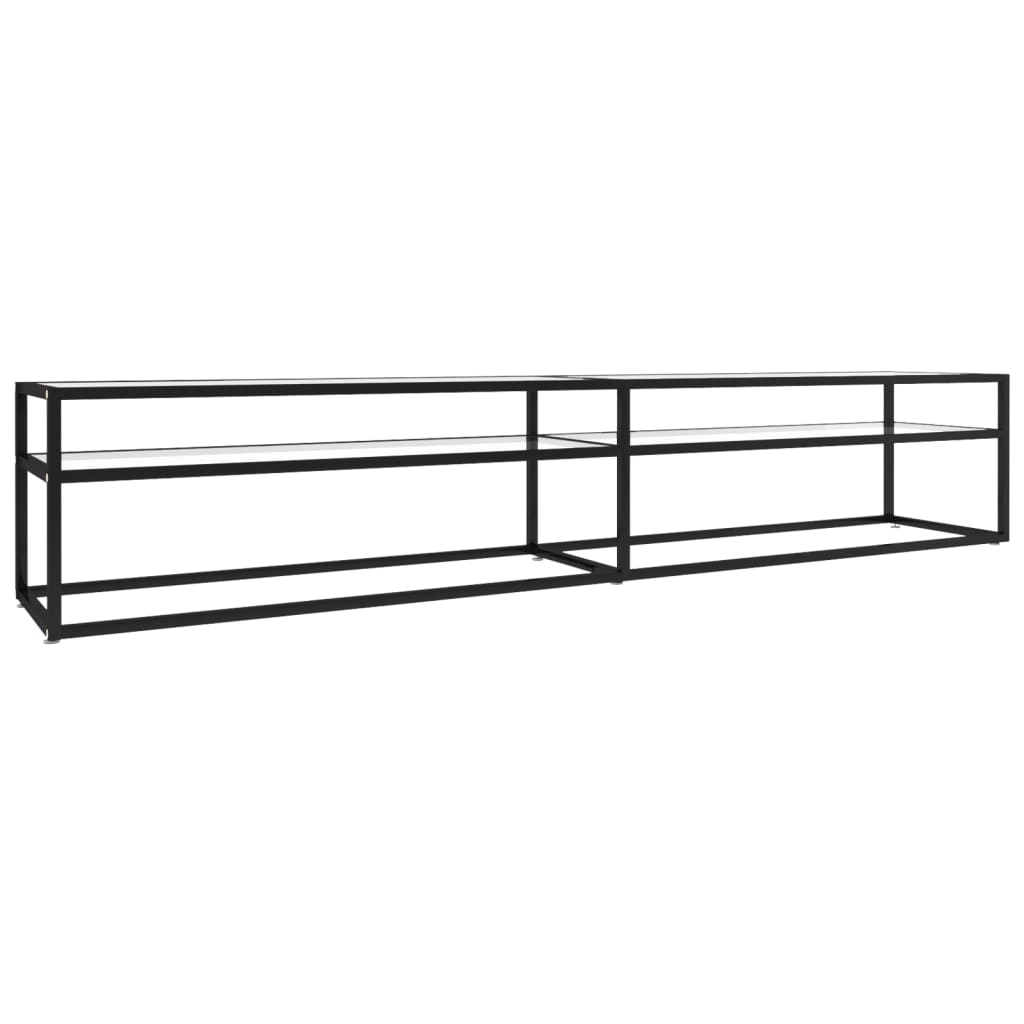 TV Cabinet | Black and transparent | Tempered glass, powder-coated steel