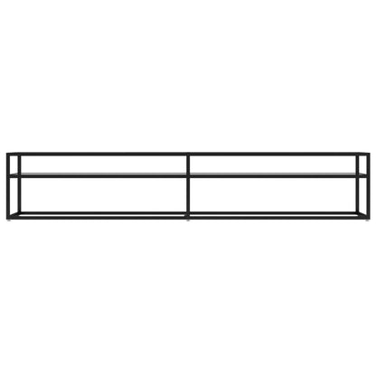 TV Cabinet | Black and transparent | Tempered glass, powder-coated steel