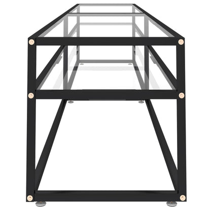 TV Cabinet | Black and transparent | Tempered glass, powder-coated steel