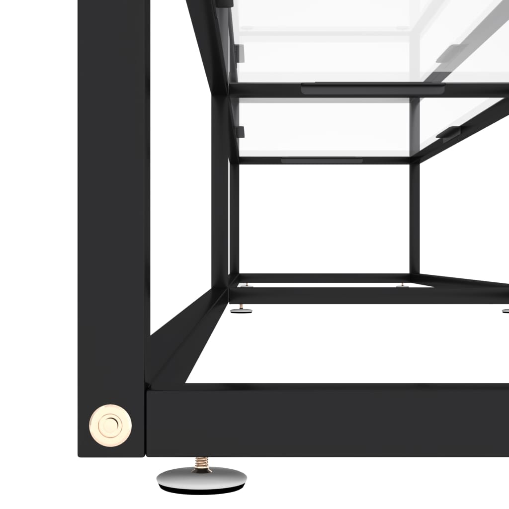 TV Cabinet | Black and transparent | Tempered glass, powder-coated steel