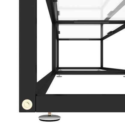 TV Cabinet | Black and transparent | Tempered glass, powder-coated steel