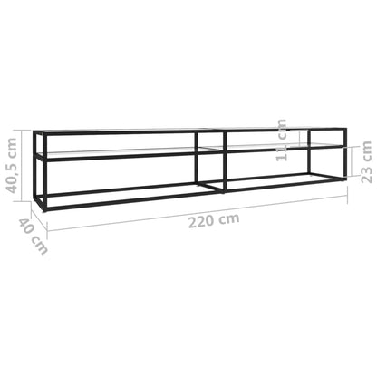 TV Cabinet | Black and transparent | Tempered glass, powder-coated steel