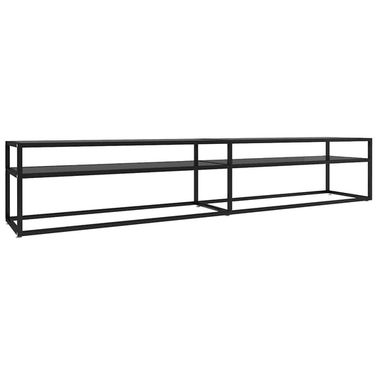TV Cabinet | Black | Tempered glass, powder-coated steel | Large