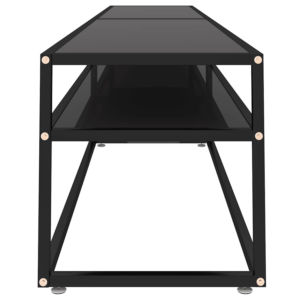 TV Cabinet | Black | Tempered glass, powder-coated steel | Large