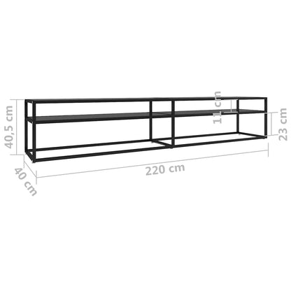 TV Cabinet | Black | Tempered glass, powder-coated steel | Large