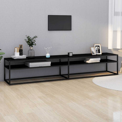 TV Cabinet | Black | Tempered glass, powder-coated steel | Large