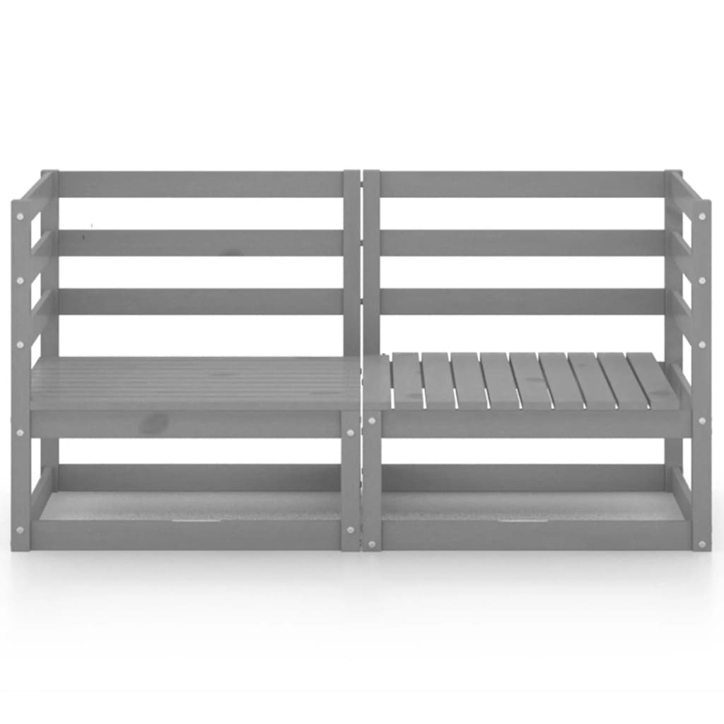 Garden Sofa | Grey | Solid pinewood | 70 x 70 x 67 cm | Modular