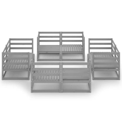 Garden Lounge Set | Grey | Solid pinewood | Modular | Garden Lounge Set