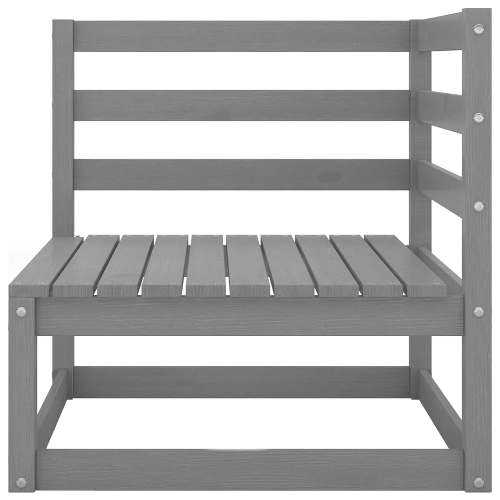 Garden Lounge Set | Grey | Solid pinewood | Modular | Garden Lounge Set