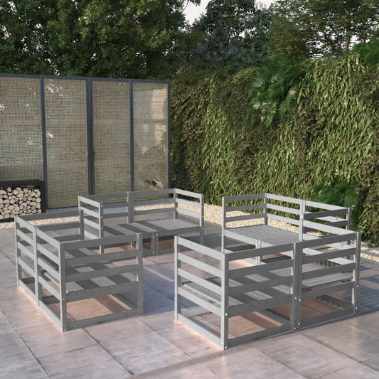 Garden Lounge Set | Grey | Solid pinewood | Modular | Garden Lounge Set
