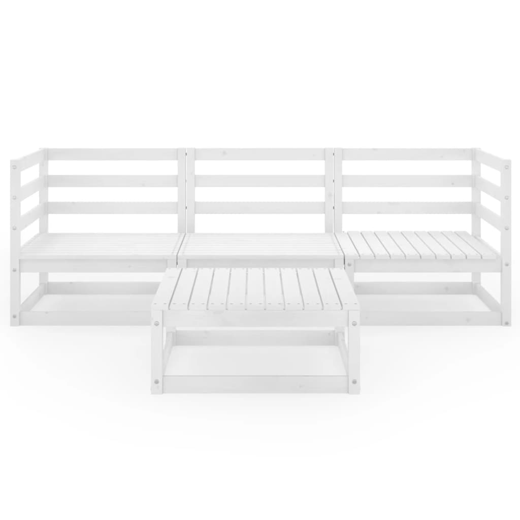 Garden Lounge Set | White | Solid pinewood | Modular | Garden Lounge Set