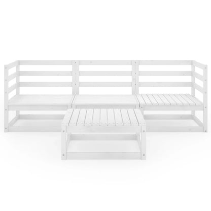 Garden Lounge Set | White | Solid pinewood | Modular | Garden Lounge Set