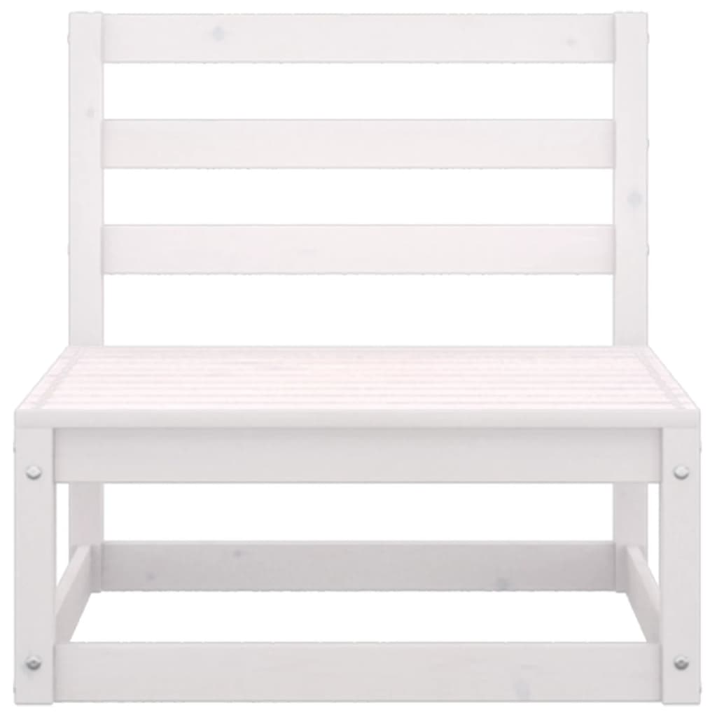 4 Piece Garden Lounge Set White Solid Wood Pine