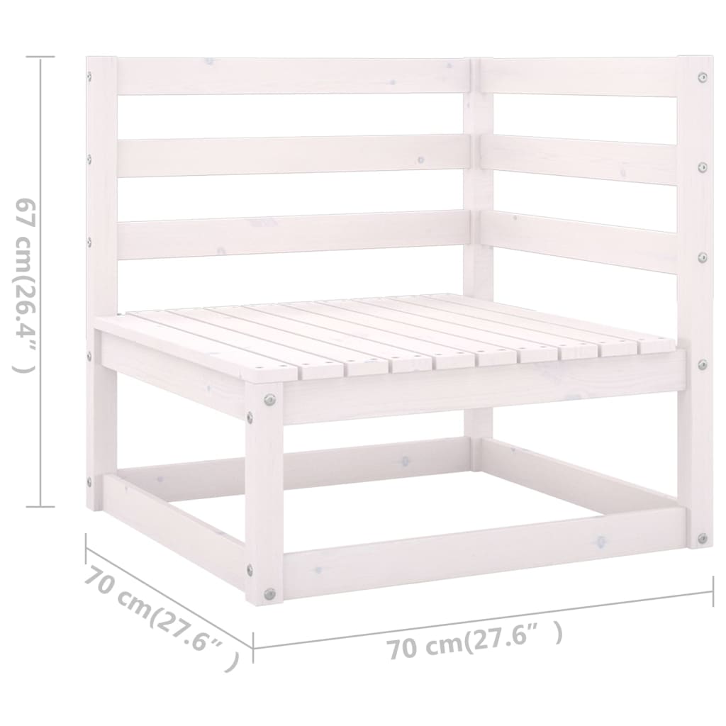 Garden Lounge Set | White | Solid pinewood | Modular | Garden Lounge Set