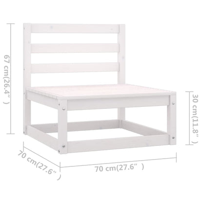 Garden Lounge Set | White | Solid pinewood | Modular | Garden Lounge Set