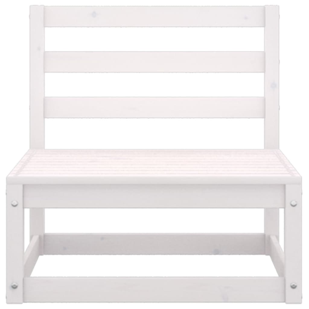 6 Piece Garden Lounge Set White Solid Wood Pine