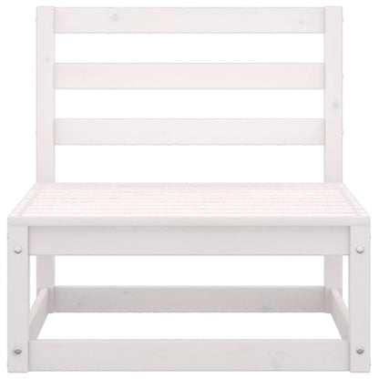 6 Piece Garden Lounge Set White Solid Wood Pine