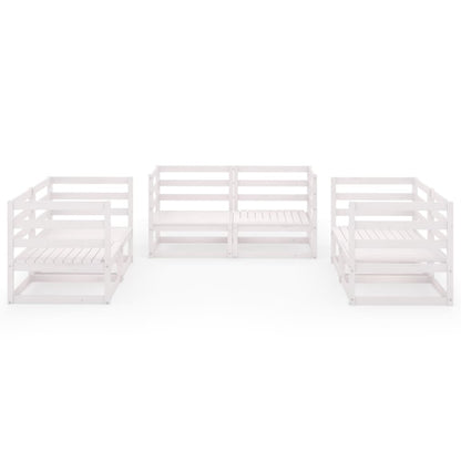 Garden Lounge Set | White | Solid Pine Wood | 6 Pieces | Modular