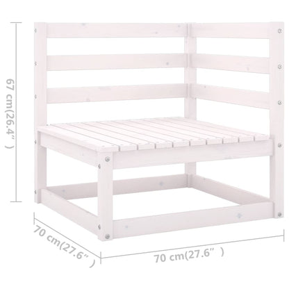 Garden Lounge Set | White | Solid Pine Wood | 6 Pieces | Modular