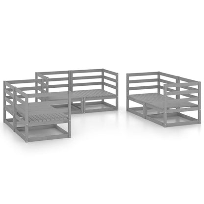 Garden Lounge Set | Grey | Solid Pinewood |  Modular  | Garden Lounge Set