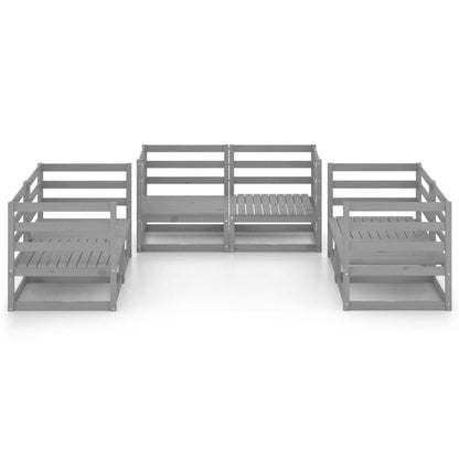 Garden Lounge Set | Grey | Solid Pinewood |  Modular  | Garden Lounge Set