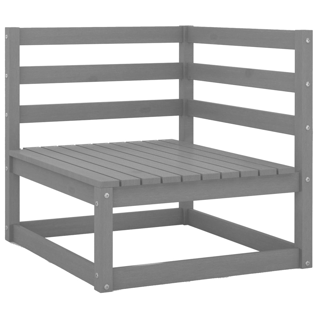 Garden Lounge Set | Grey | Solid Pinewood |  Modular  | Garden Lounge Set