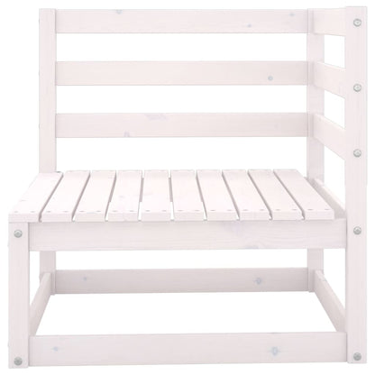 8 Piece Garden Lounge Set White Solid Wood Pine