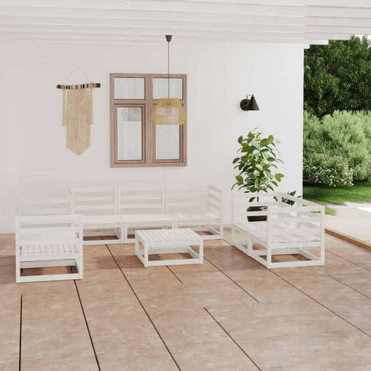 Garden Lounge Set | White | Solid pinewood | Medium | Modular