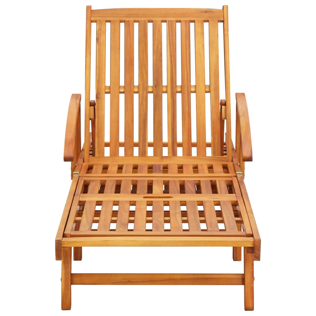 Sun Lounger | Brown | Solid Acacia Wood | Standard Sun Lounger Size
