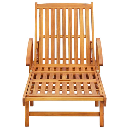 Sun Lounger | Brown | Solid Acacia Wood | Standard Sun Lounger Size