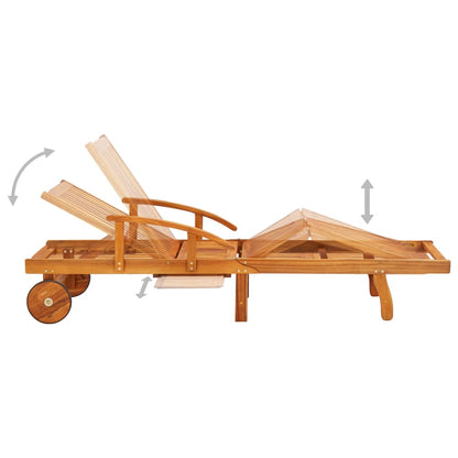 Sun Lounger | Brown | Solid Acacia Wood | Standard Sun Lounger Size