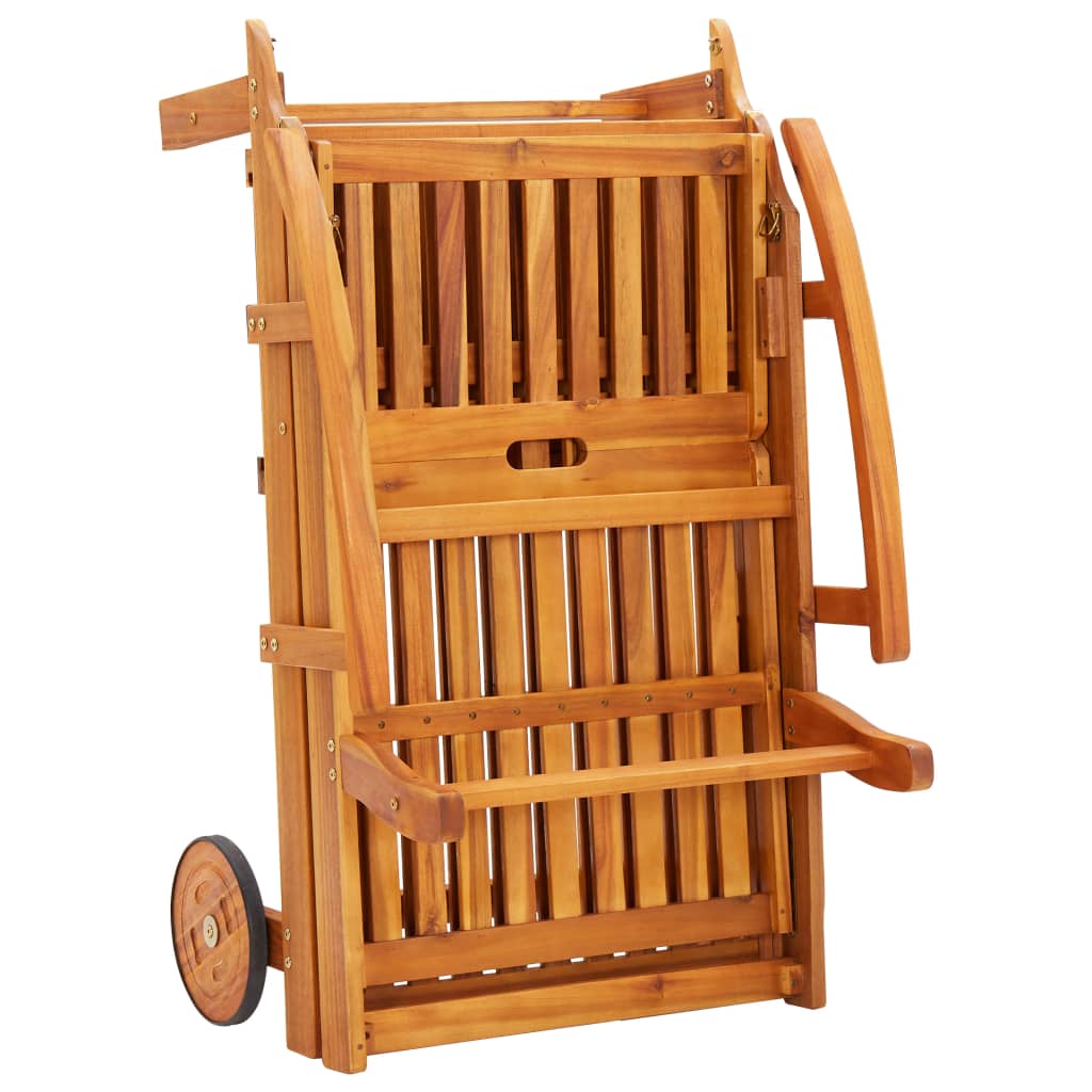 Sun Lounger | Brown | Solid Acacia Wood | Standard Sun Lounger Size