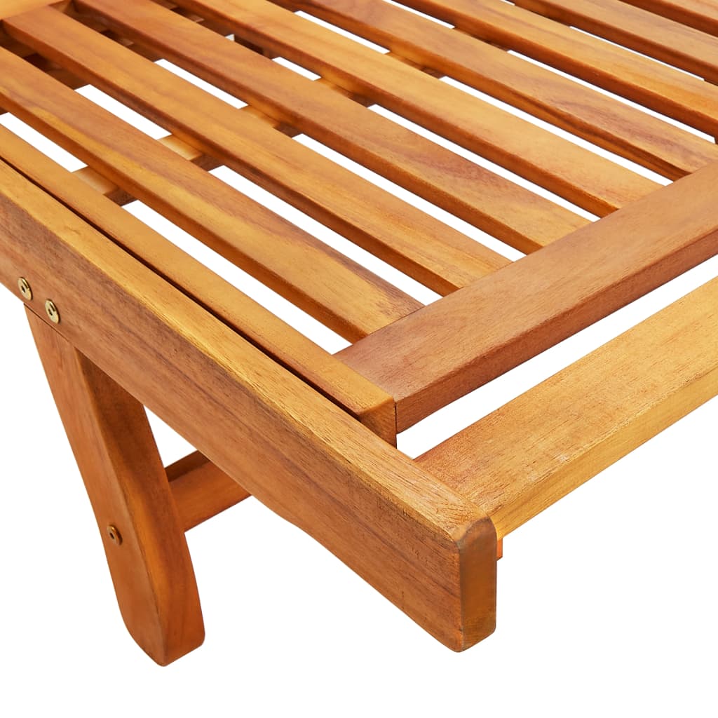 Sun Lounger | Brown | Solid Acacia Wood | Standard Sun Lounger Size
