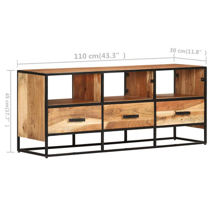 327448 vidaXL TV Cabinet 110x30x45 cm Solid Acacia Wood