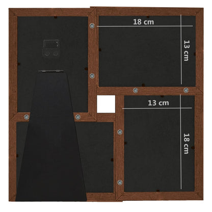 Collage Photo Frame for 4x(13x18 cm) Picture Dark Brown MDF