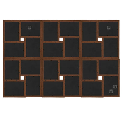 Collage Photo Frame for 24x(10x15 cm) Picture Dark Brown MDF