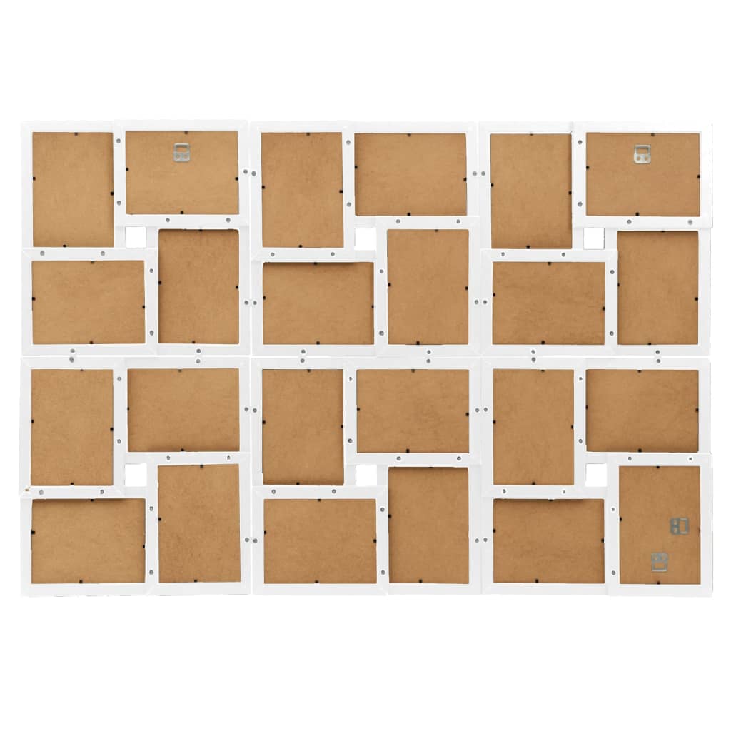 Collage Photo Frame for 24x(10x15 cm) Picture White MDF