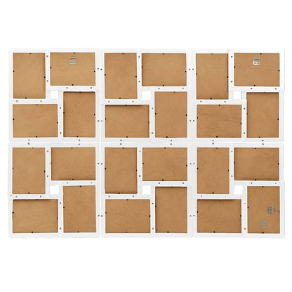 Collage Photo Frame for 24x(10x15 cm) Picture White MDF