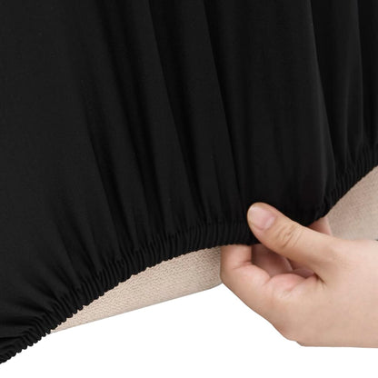Stretch Couch Slipcover Black Polyester Jersey