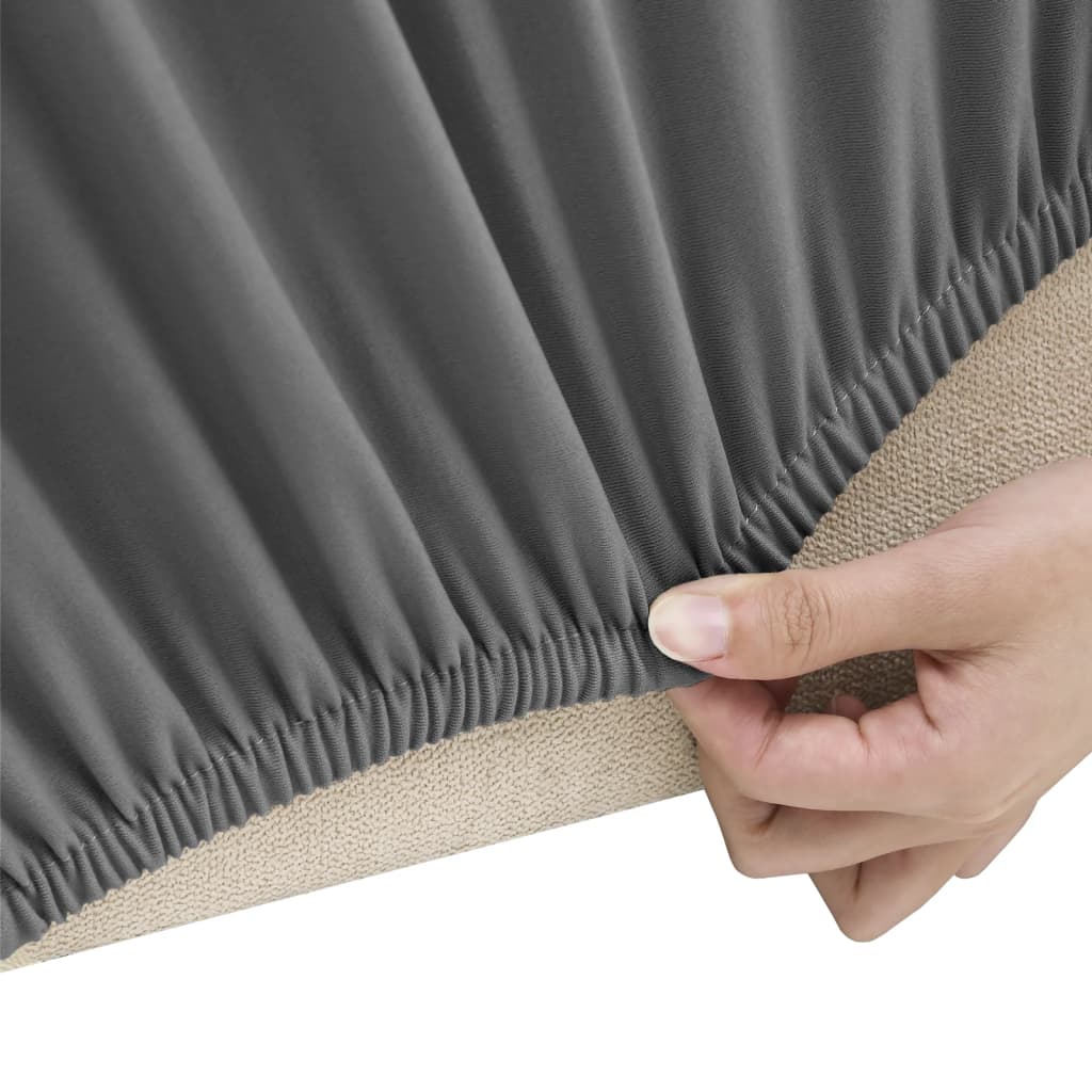 Stretch Couch Slipcover Anthracite Polyester Jersey