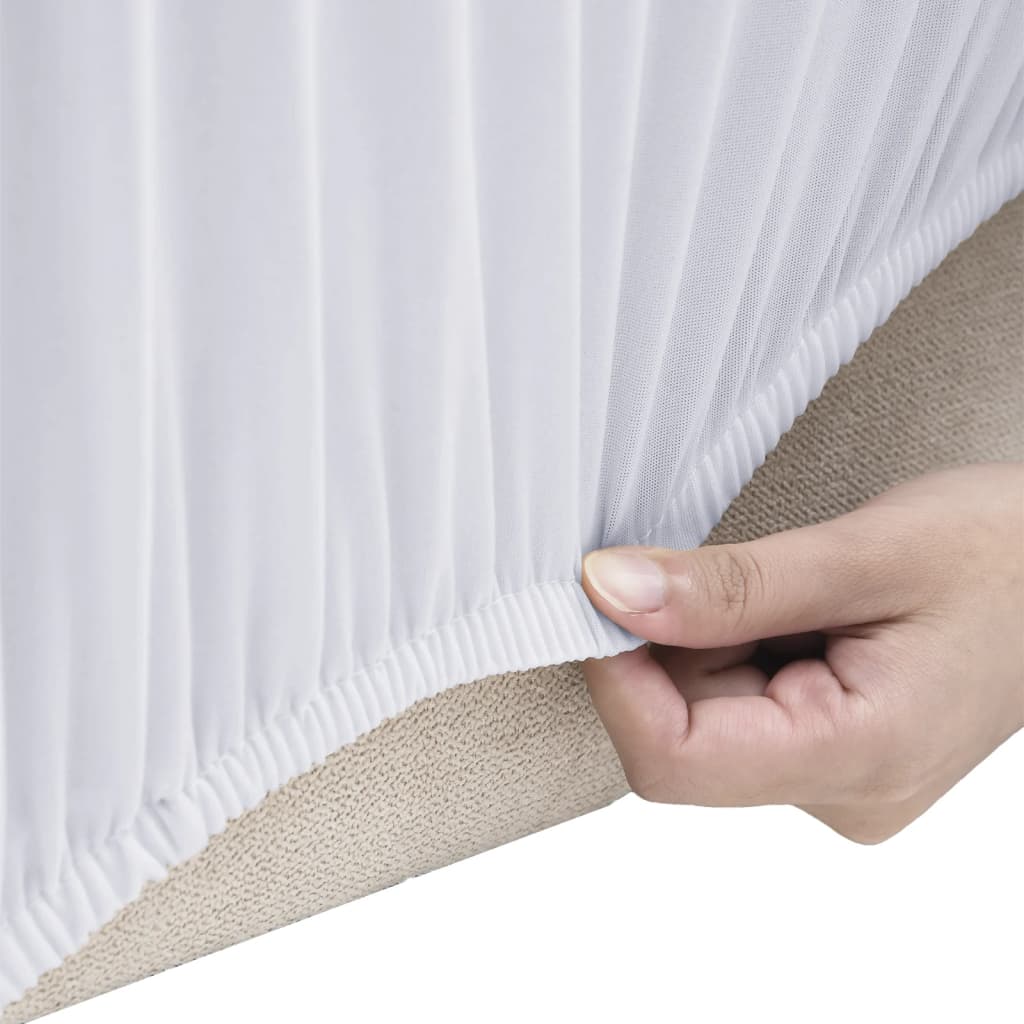 Stretch Couch Slipcover White Polyester Jersey