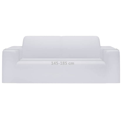 2-Seater Stretch Couch Slipcover White Polyester Jersey
