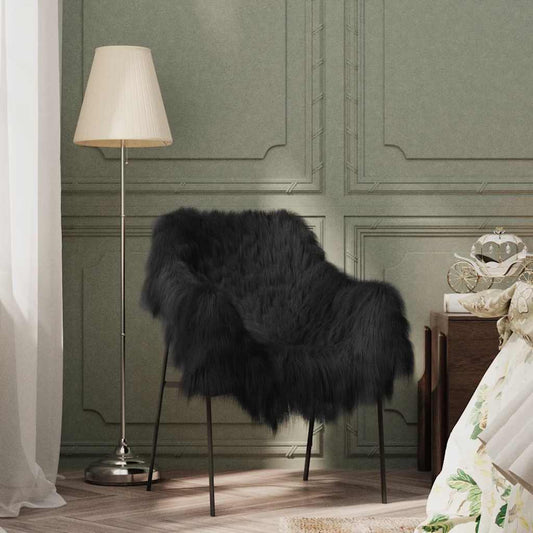 Icelandic Sheepskin Chair Cover Black 70x110 cm