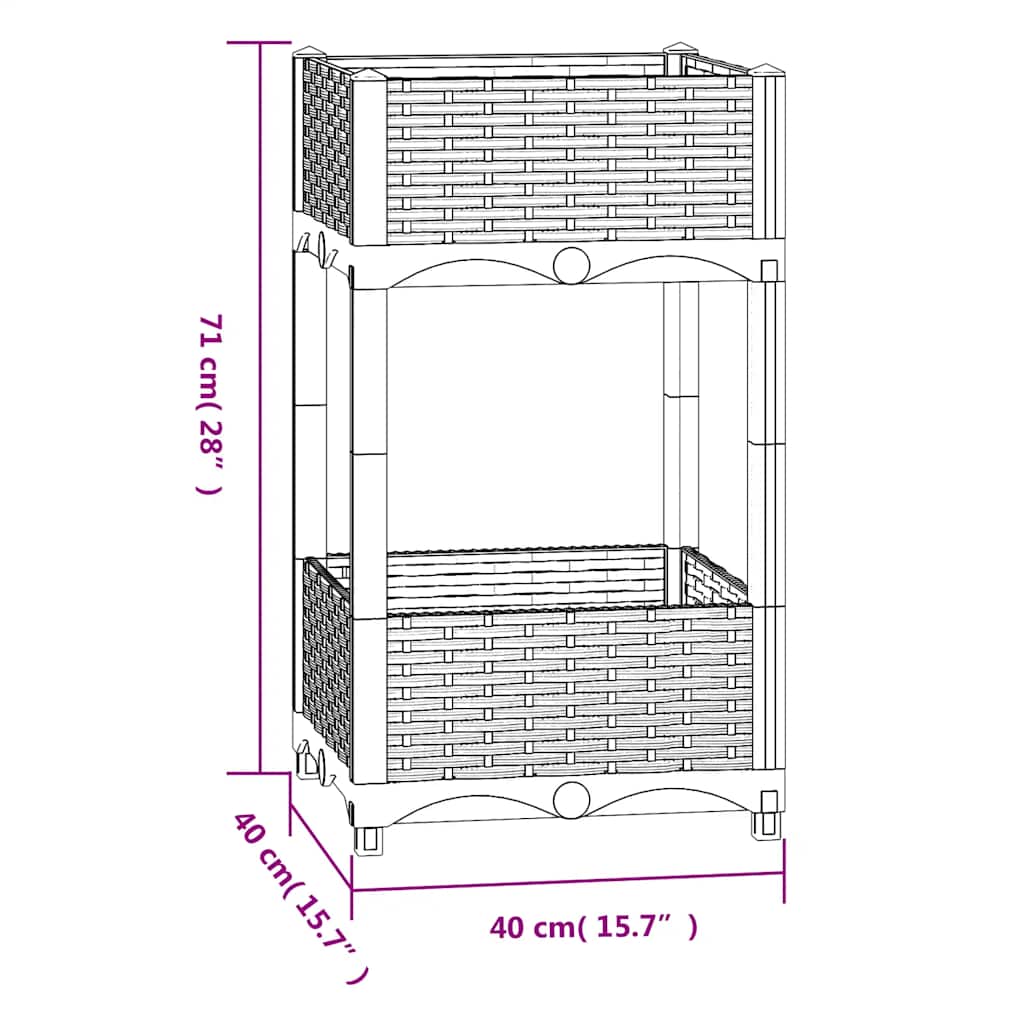 Raised Bed 40x40x71 cm Polypropylene
